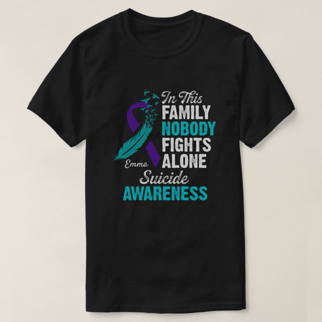 T-shirt Chemise de sensibilisation au suicide personnalisé (Design devant)