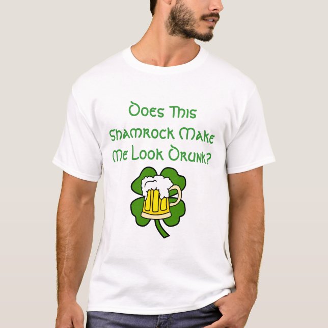 T-shirt Chemise de shamrock et de bière (Devant)