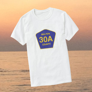 T-shirt Chemise de signe de la route 30A le comté de