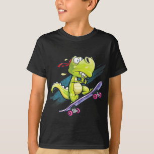 T-shirt Chemise de skateboard Dino Garçons skateboard Enfa