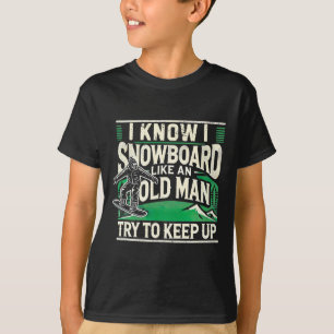 T-shirt Chemise de Snowboard Hommes Grand-pa Snowboard Sno