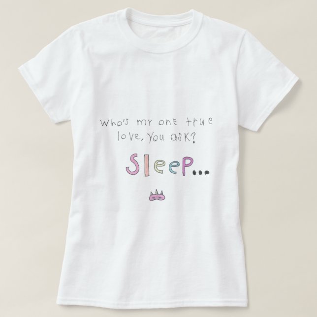 T-shirt chemise de sommeil adorée (Design devant)