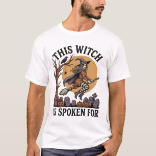 T-shirt Chemise de sorcière drôle Cimetière hanté Gravure 