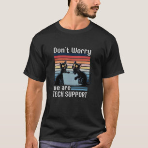 T-shirt Chemise de soutien technique de chat drôle Ordinat