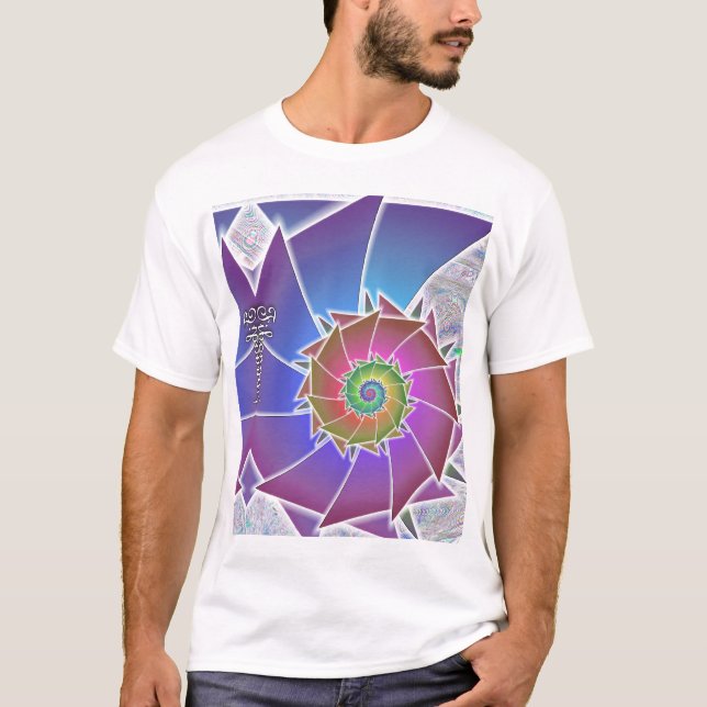 T-shirt Chemise de Spiralism d'arc-en-ciel de Fibonacci (Devant)