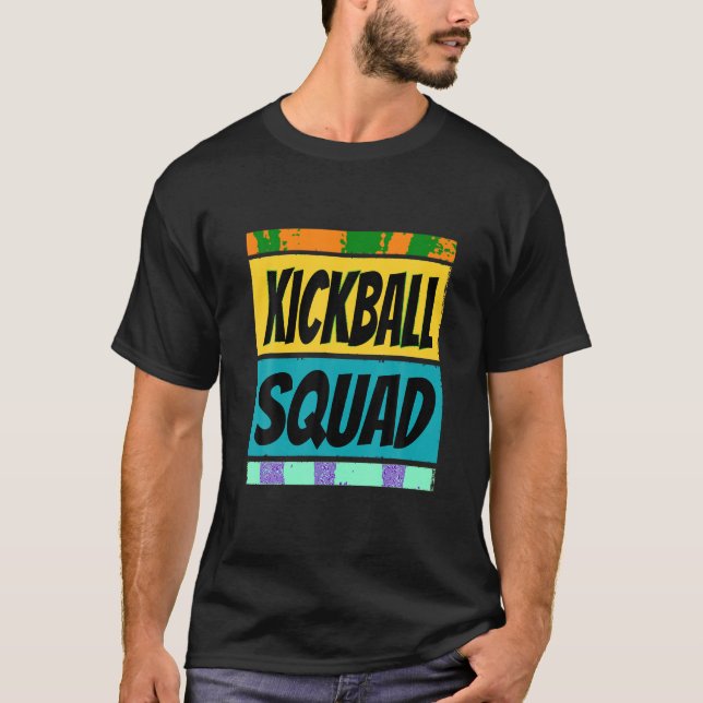 T-shirt Chemise De Squad De Kickball Rétro Pour Les Enfant (Devant)