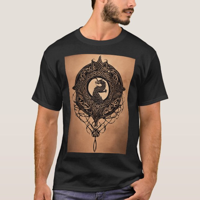 T-shirt Chemise de tatouage abstraite en gris céleste drag (Devant)