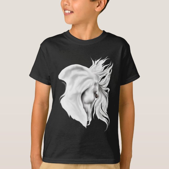 T-shirt Chemise de tête de cheval blanc (Devant)