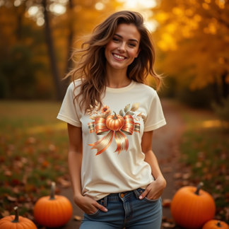 T-shirt Chemise de Thanksgiving à arc de citrouille vibran