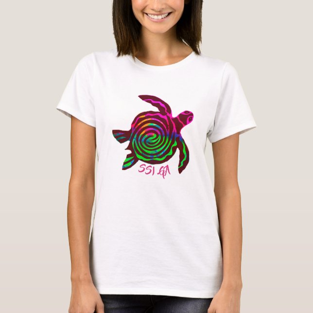 T-shirt Chemise de tortue de mer de St. Simons Island (Devant)