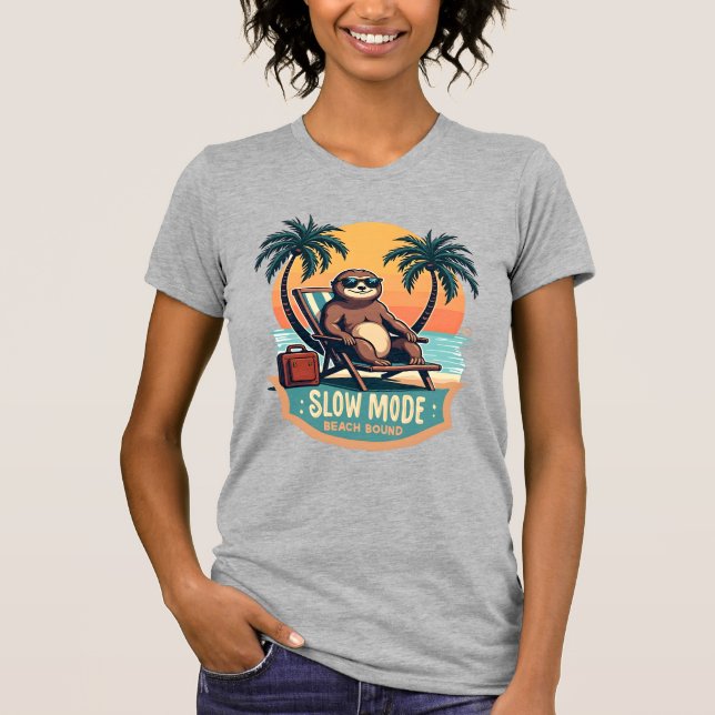 T-shirt Chemise de vacances rétro de paresseux drôle de dé (Devant)