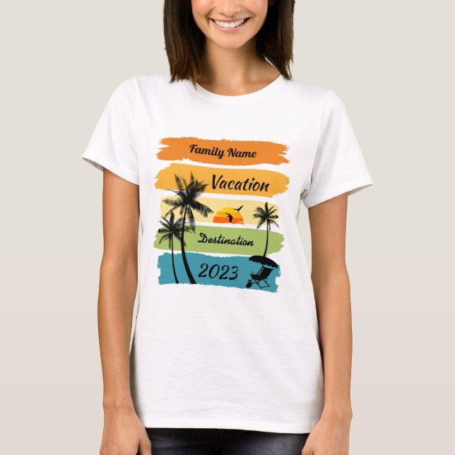 T-shirt Chemise de vacances sur mesure, été Customisé (Devant)