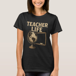 T-shirt Chemise de vie de l'enseignant - Retro Vintage dés