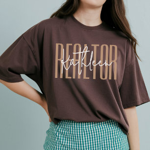 T-shirt Chemise de vie immobilière personnalisée pour elle