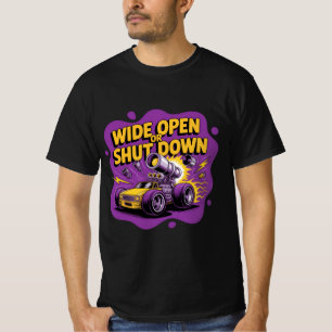 T-shirt Chemise de voiture de course drôle Wide Open Or Sh