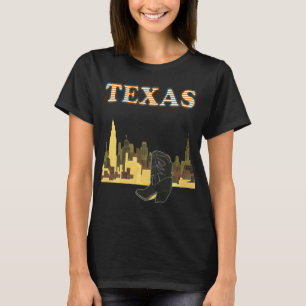 T-shirt Chemise de voyage Texas Boots Skyline Gold