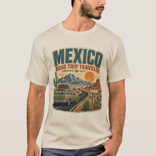 T-shirt Chemise de voyageur vintage pour road trip au Mexi