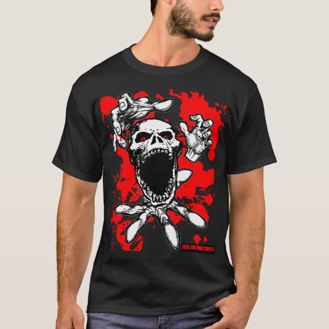T-shirt Chemise de zombi d'éclaboussure de sang (Devant)
