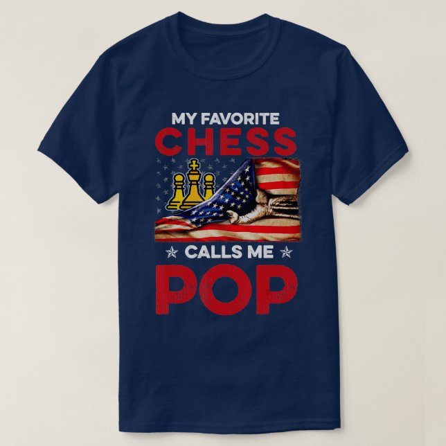 T-shirt Chemise D'Échecs Mes Gens Favoris M'Appelent Pop (Design devant)