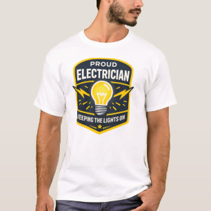 T-shirt Chemise d'électricien fier qui garde les lumières