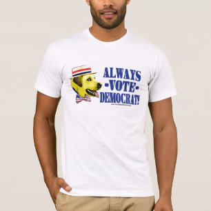 T-shirt Chemise démocrate de chien jaune