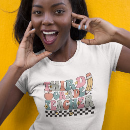 T-shirt Chemise d'enseignant rétro 3e année | Retour à l'é