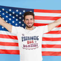 Chemise Dentiste Patriotique, 4 juillet Dentiste