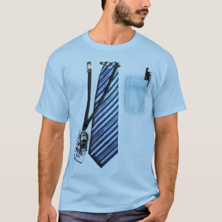 T-shirt chemise d'entreprise bleue