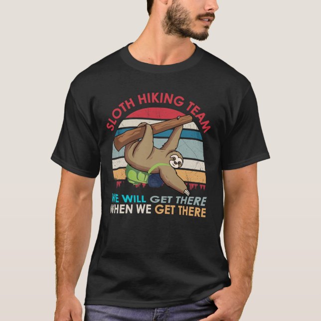 T-shirt chemise d'équipe de randonnée de paresse (Devant)