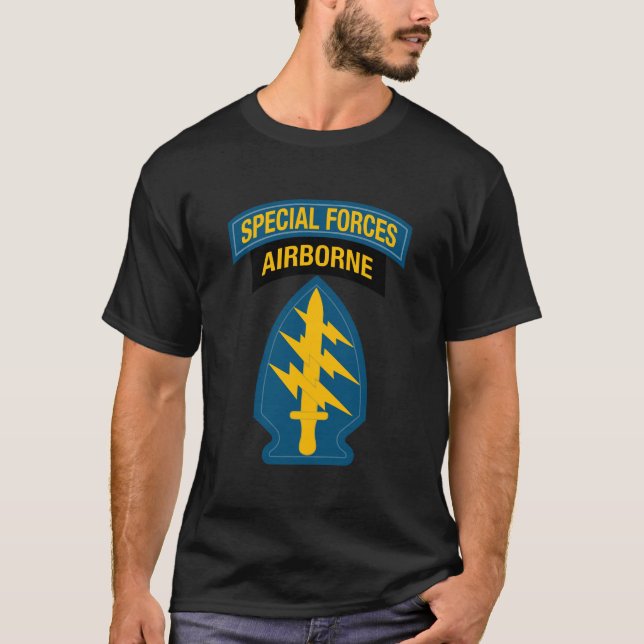 T-shirt Chemise Des Forces Spéciales Américaines Sf Green  (Devant)