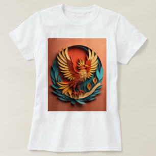 T-shirt Chemise design en papier et art Phoenix