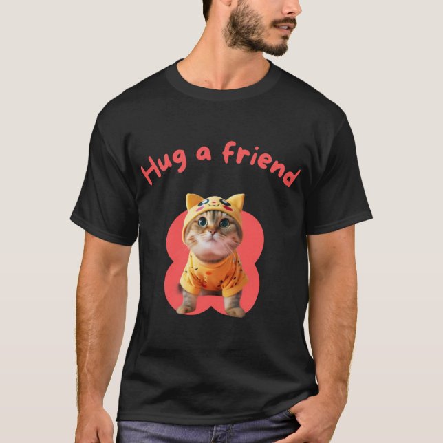 T-shirt Chemise design pour chat conviviale (Devant)