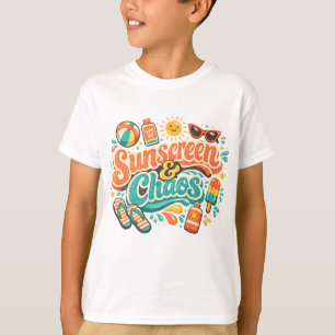 T-shirt Chemise d'été pour garçons Sunscreen & Chaos