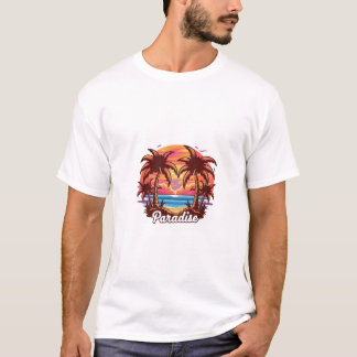 T-shirt Chemise d'été Sunset Paradise - Escape Tropicale