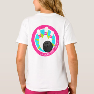T-shirt Chemise d'événement Neon Bowling avec nom sur la p
