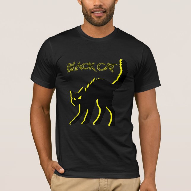 T-shirt Chemise d'Halloween inspirée par un chat noir (Devant)