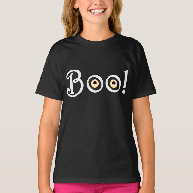 T-shirt Chemise d'Halloween pour enfant Cute Boo Shirts &  (Devant)