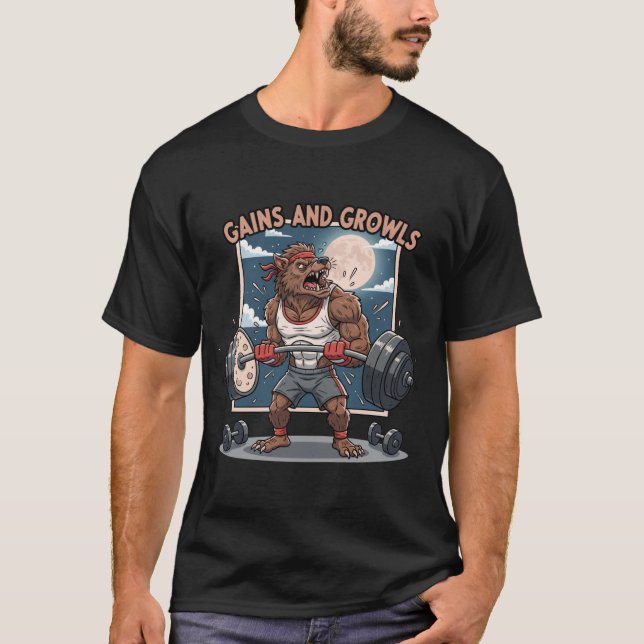 T-shirt Chemise d'Halloween Werewolf Gym (Devant)