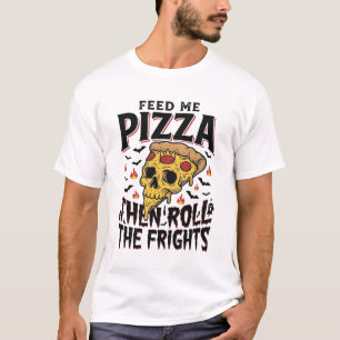 T-shirt Chemise d'horreur Pizza Gravure Vintage Soirée Cin