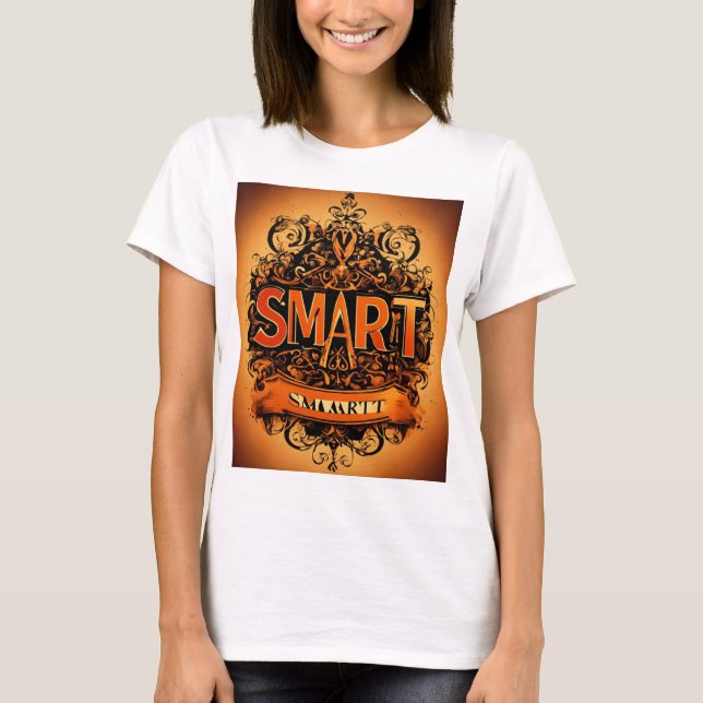T-shirt Chemise d'impression Smart orange pour femmes (Devant)