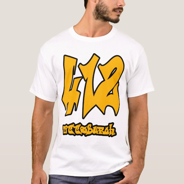 T-shirt Chemise d'indicatif régional de Pittsburgh 412 - (Devant)