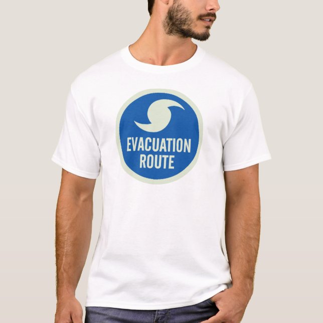 T-shirt Chemise d'itinéraire d'évacuation d'ouragan (Devant)