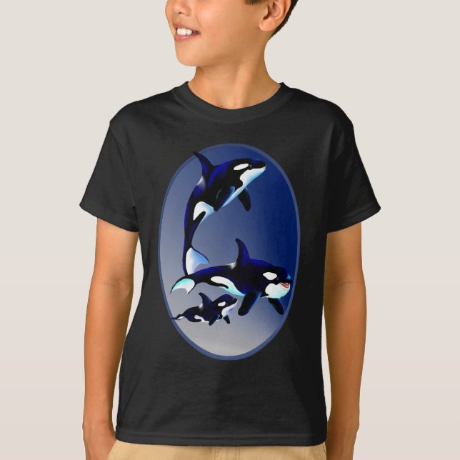 T-shirt Chemise d'ovale de famille d'épaulard (Devant)