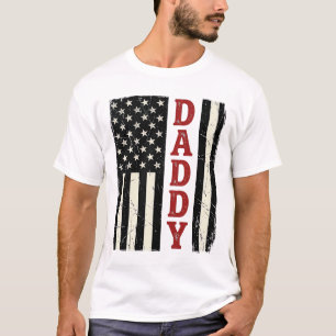 T-shirt Chemise Drapeau Américain Papa en détresse Design_