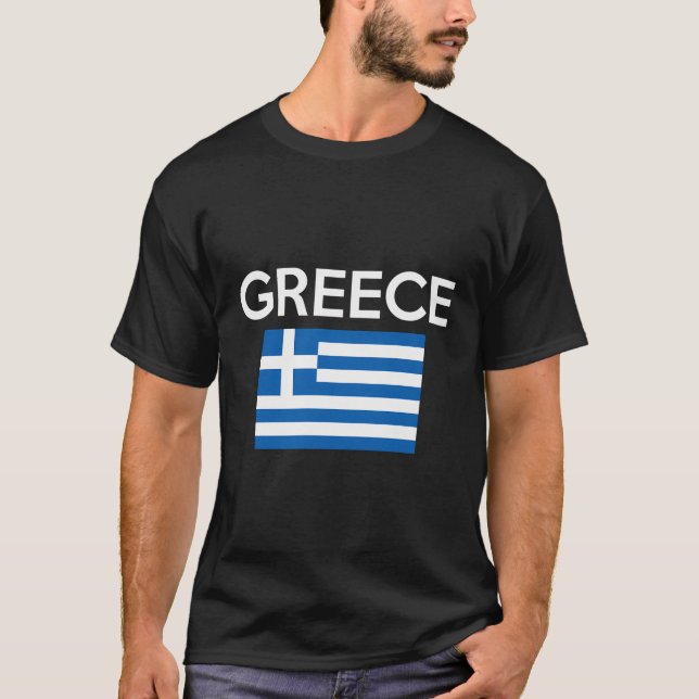 T-shirt Chemise Drapeau Grecque - Chemise À Manches Longue (Devant)