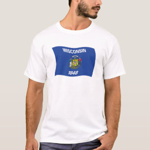 T-shirt Chemise Drapeau Wisconsin