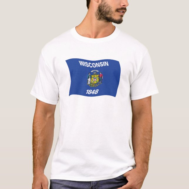 T-shirt Chemise Drapeau Wisconsin (Devant)