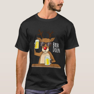 T-shirt Chemise drôle d'alcool de Noël. Bière Brew Dolph D