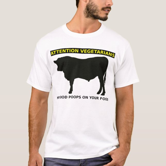 T-shirt Chemise drôle d'amants de viande de végétariens (Devant)