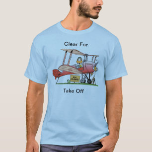 T-shirt Chemise drôle de bande dessinée de biplan